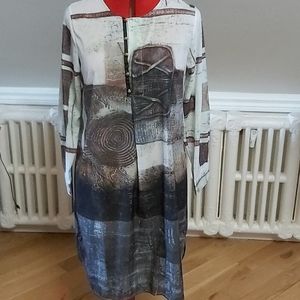 Mysterious print shirt dress